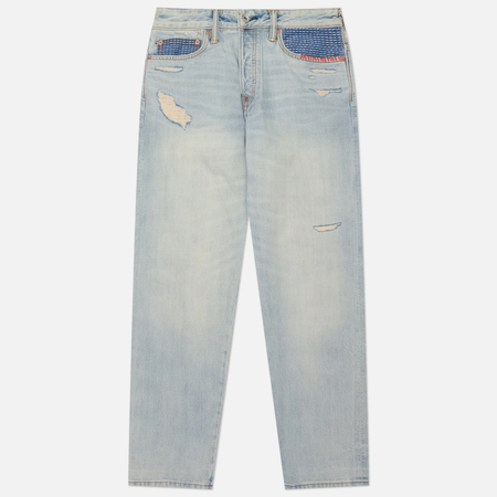 Мужские джинсы Evisu Heritage Inserted Boro Daicock, цвет голубой, размер 30