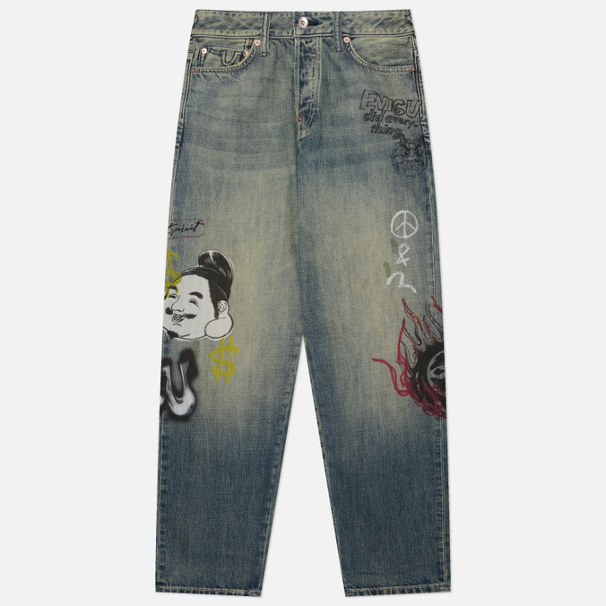 Мужские джинсы Evisu Heritage All Over Graffiti Printed