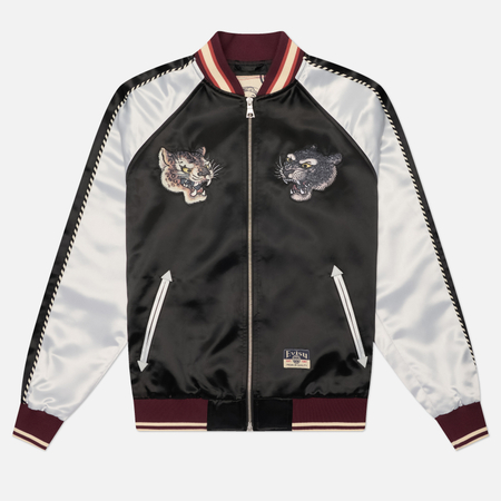 Мужская куртка бомбер Evisu Heritage Duo Leopard Embroidery Souvenior, цвет чёрный, размер XL