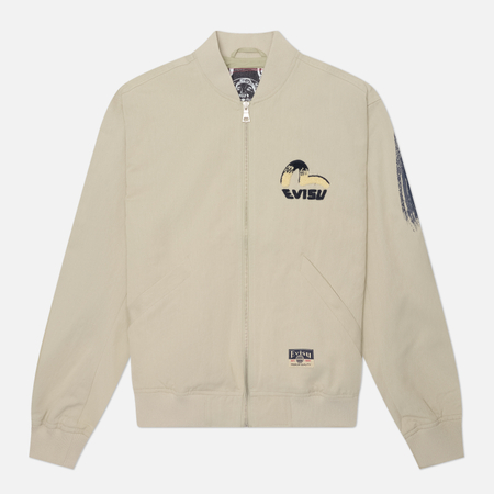 Мужская куртка бомбер Evisu Heritage Daicock Print, цвет серый, размер M