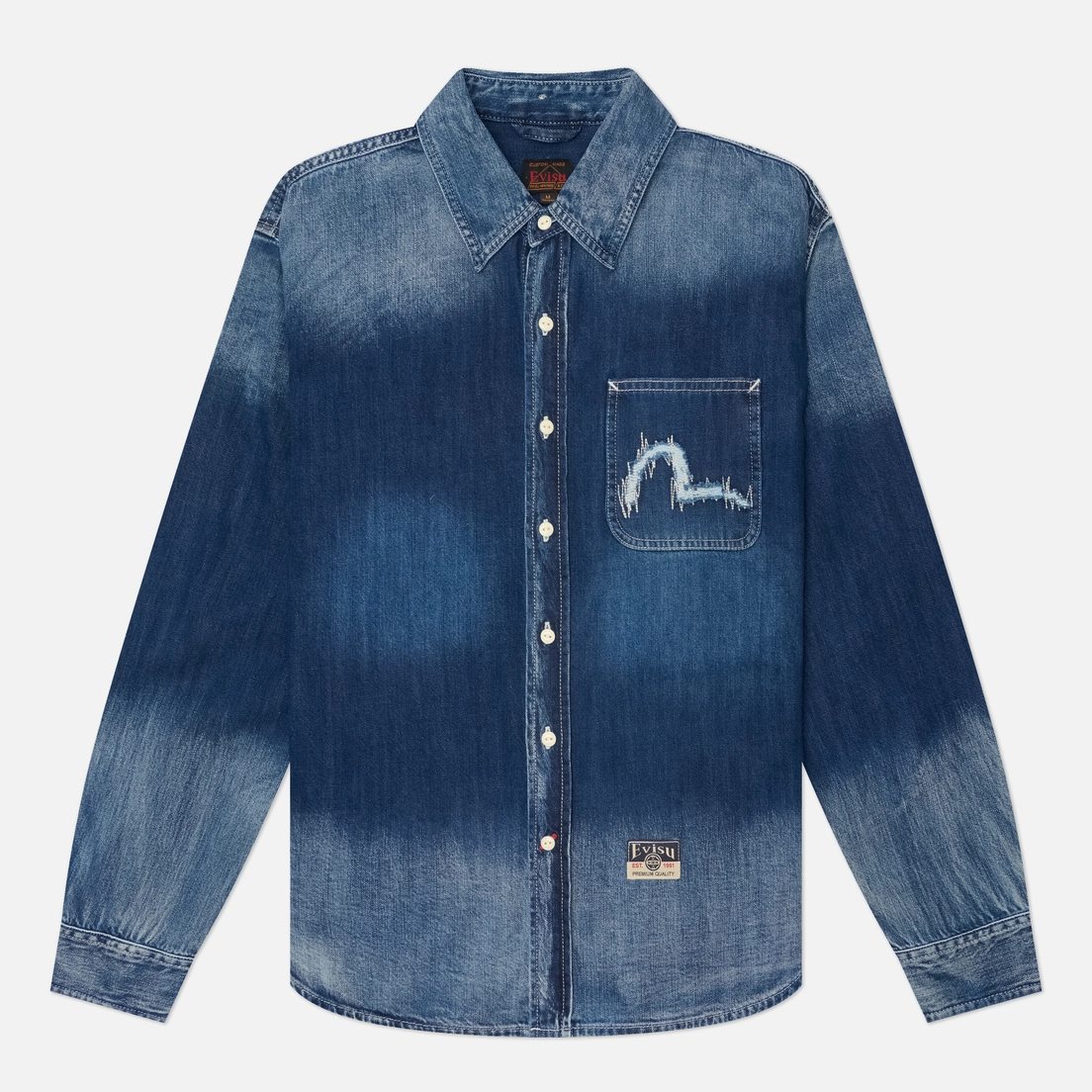 Evisu Мужская рубашка Heritage Washed Denim