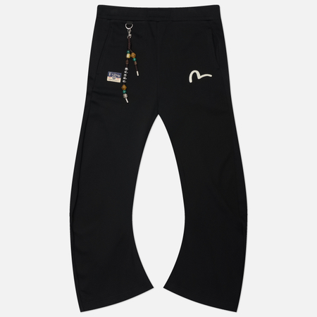 Мужские брюки Evisu Heritage Seagull Printed Detachable Cord, цвет чёрный, размер L