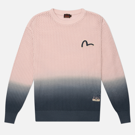 Мужской свитер Evisu Heritage Dip Dye Pullover Seagull Embroidery Badge, цвет розовый, размер XL