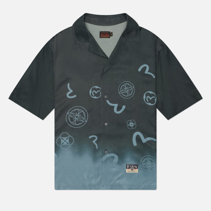 Мужская рубашка Evisu Heritage Seagull Dip Dye Effect All Over Print