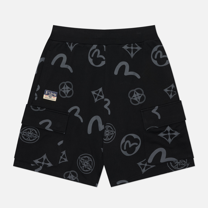 Мужские шорты Evisu Heritage Dip Dye Effect All Over Print Manogram Woven