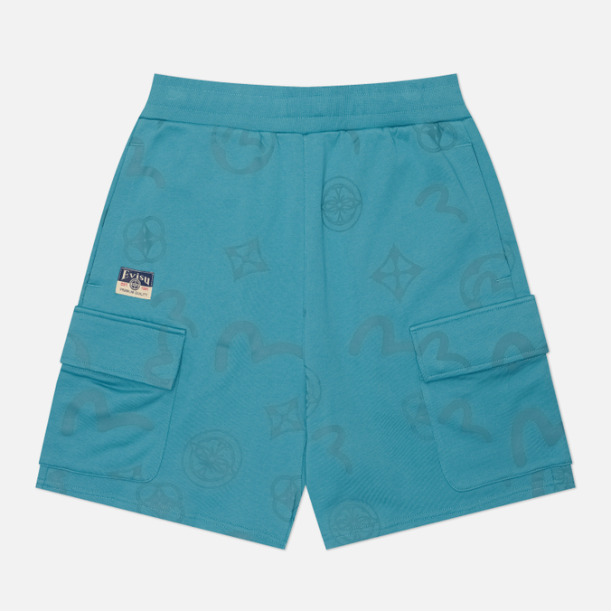 Мужские шорты Evisu Heritage Dip Dye Effect All Over Print Manogram Woven