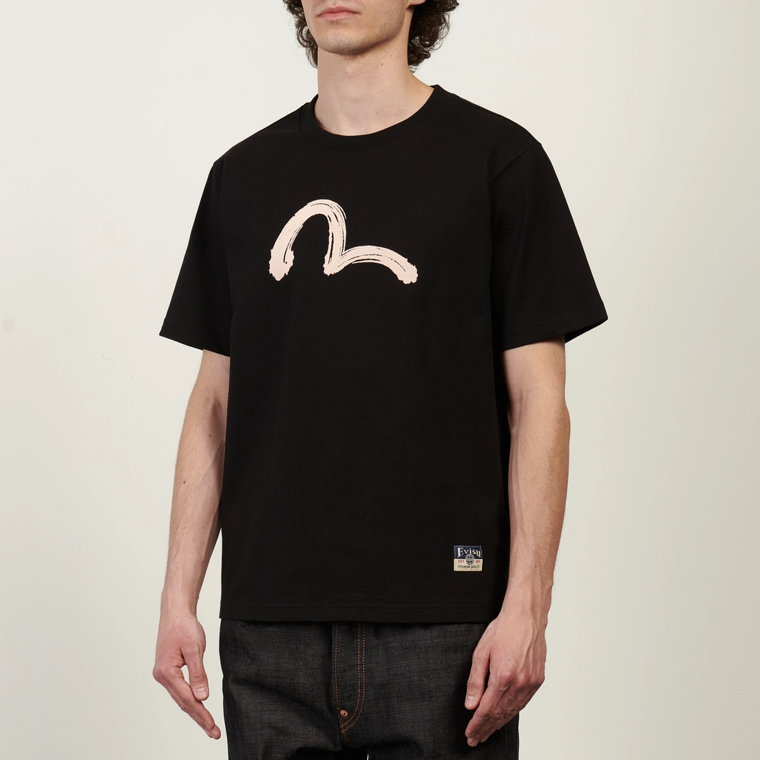 Evisu Мужская футболка Heritage Hand Brush Seagull Printed