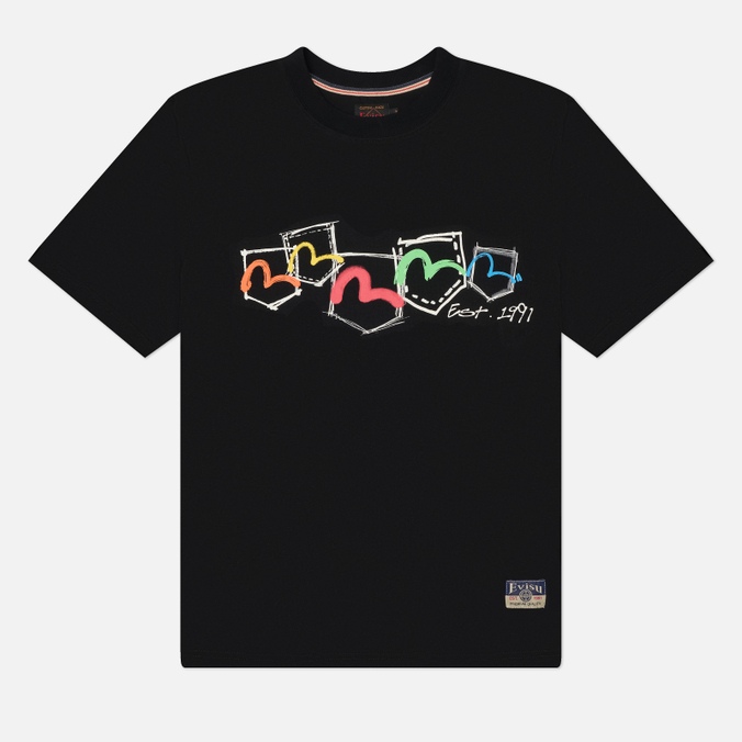 Мужская футболка Evisu Heritage Hand-Drawn Multi-Pocket Printed
