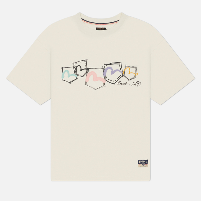 Мужская футболка Evisu Heritage Hand-Drawn Multi-Pocket Printed