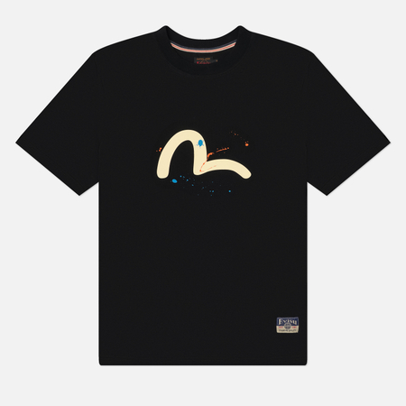 Мужская футболка Evisu Heritage Seagull & Daicock Printed Splash, цвет чёрный, размер XXL