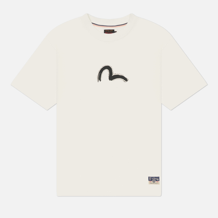 Мужская футболка Evisu Heritage Hand Brush Daicock Printed, цвет бежевый, размер XXL
