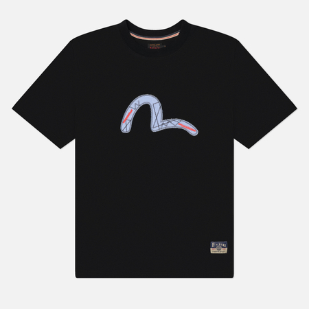 Мужская футболка Evisu Heritage Mixture Frabic Logo Applique, цвет чёрный, размер L