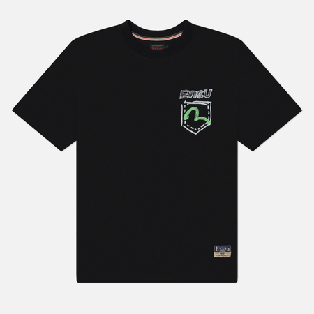 Мужская футболка Evisu Heritage Hand-Drawn Fortune Cat Printed, цвет чёрный, размер XL