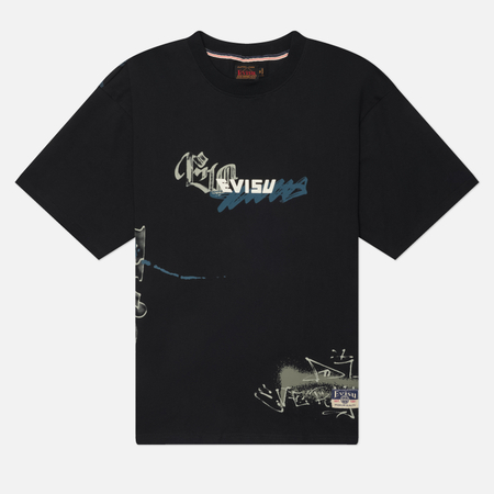 Мужская футболка Evisu Heritage Graffiti All Over Print, цвет чёрный, размер L