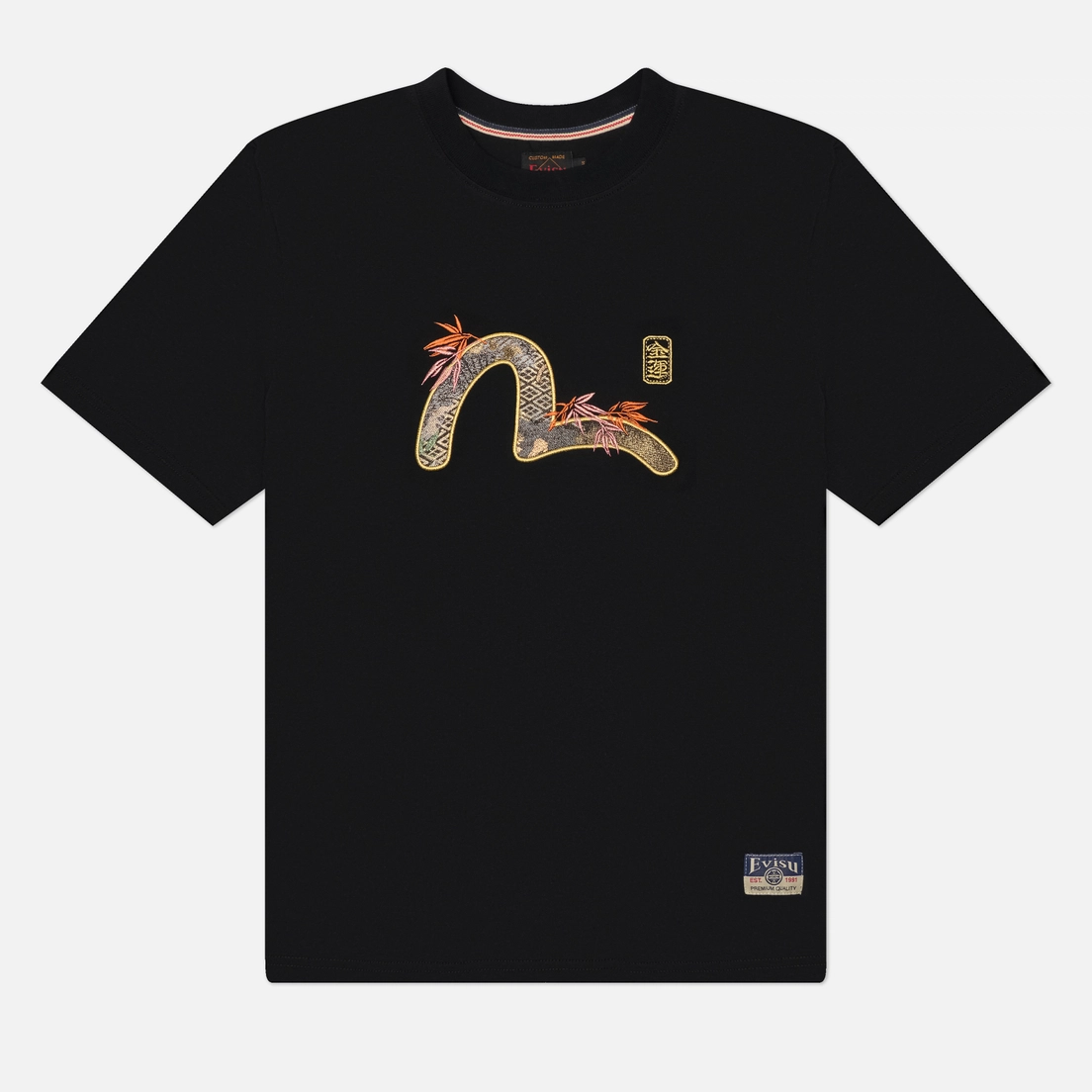 Evisu Мужская футболка Heritage Brocade Seagull Applique