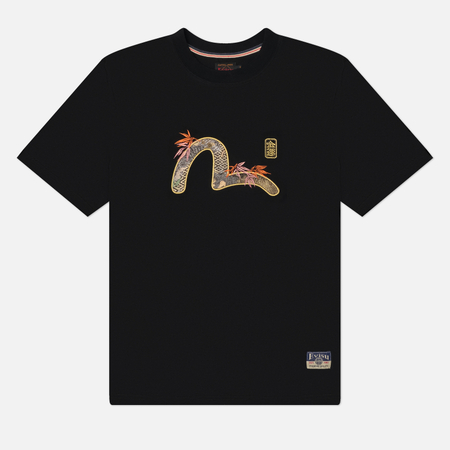Мужская футболка Evisu Heritage Brocade Seagull Applique, цвет чёрный, размер L