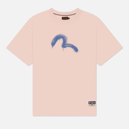 Мужская футболка Evisu Heritage Angel & Graffiti Slogan Printed, цвет розовый, размер XL
