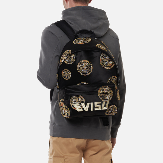 Рюкзак Evisu Brocade Applique Kamon & Evisu Logo Embroidered Black