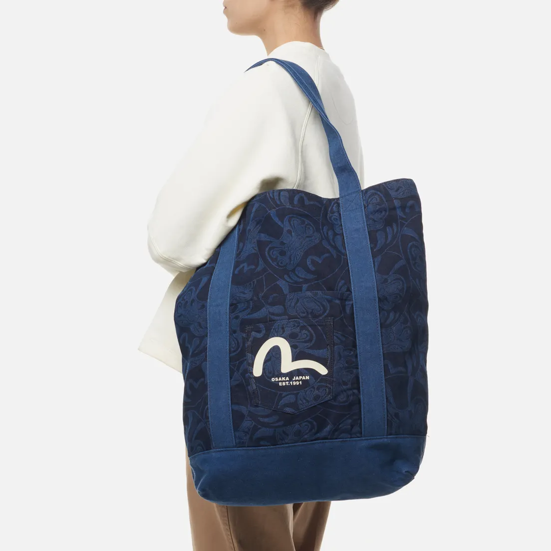 Evisu Сумка Daruma All Over Print Tote Denim