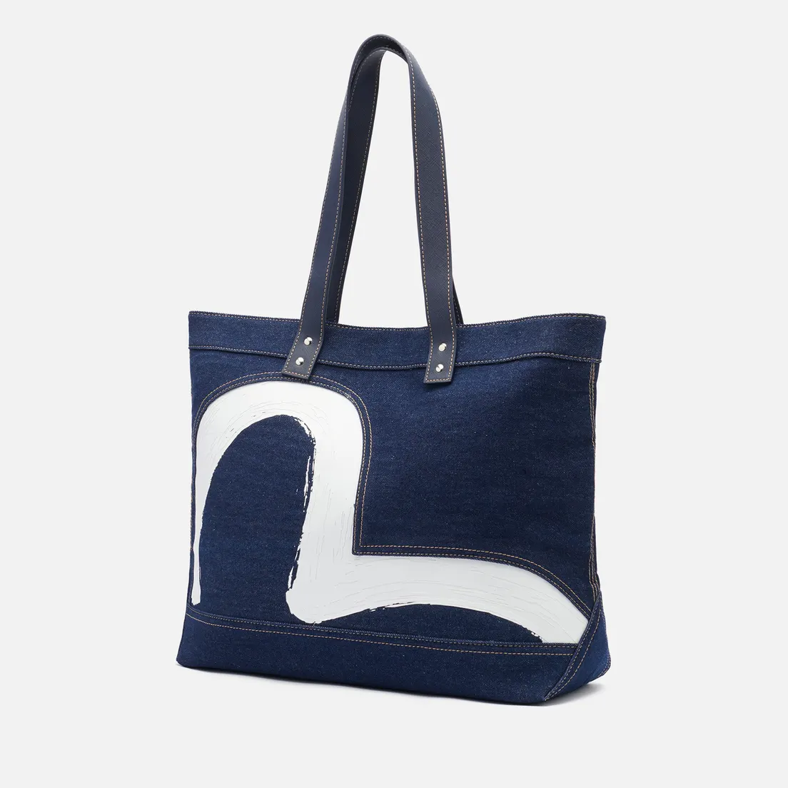 Evisu Сумка Hand Brush Seagull Print Denim Tote