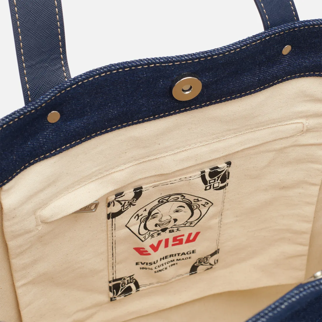 Evisu Сумка Hand Brush Seagull Print Denim Tote