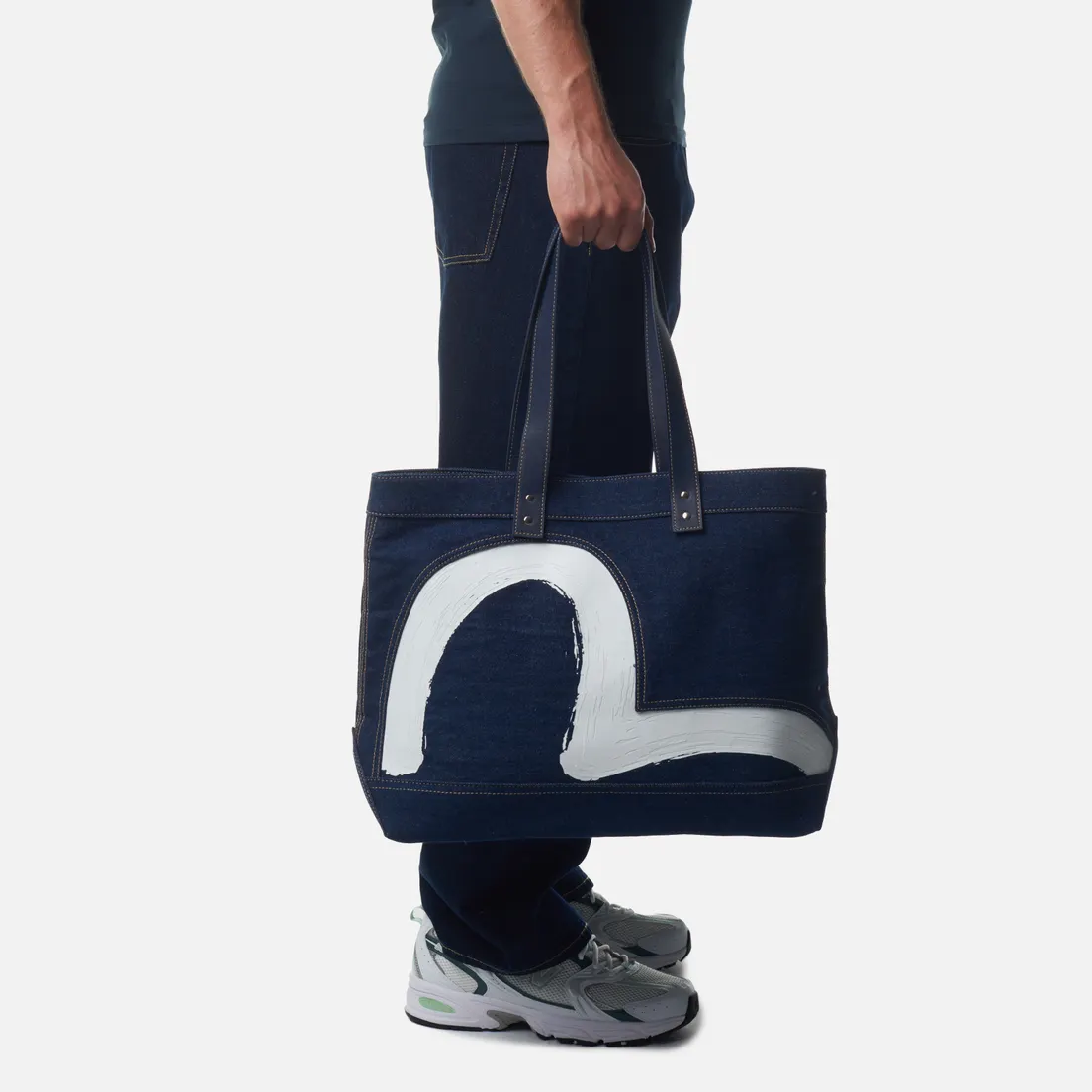 Evisu Сумка Hand Brush Seagull Print Denim Tote