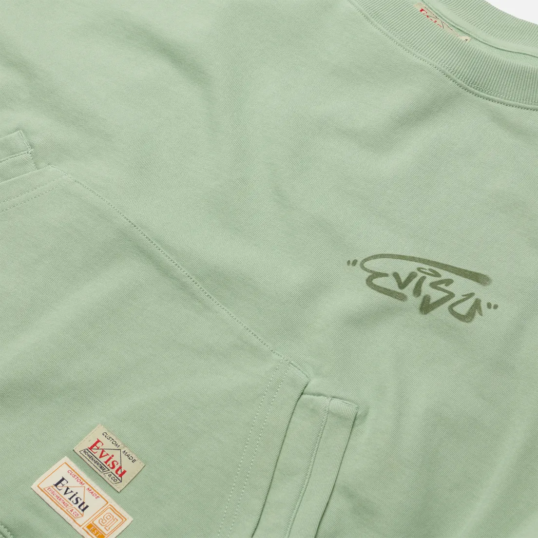 Evisu Женская толстовка Godhead Printed Wide Neck Off-Shoulder