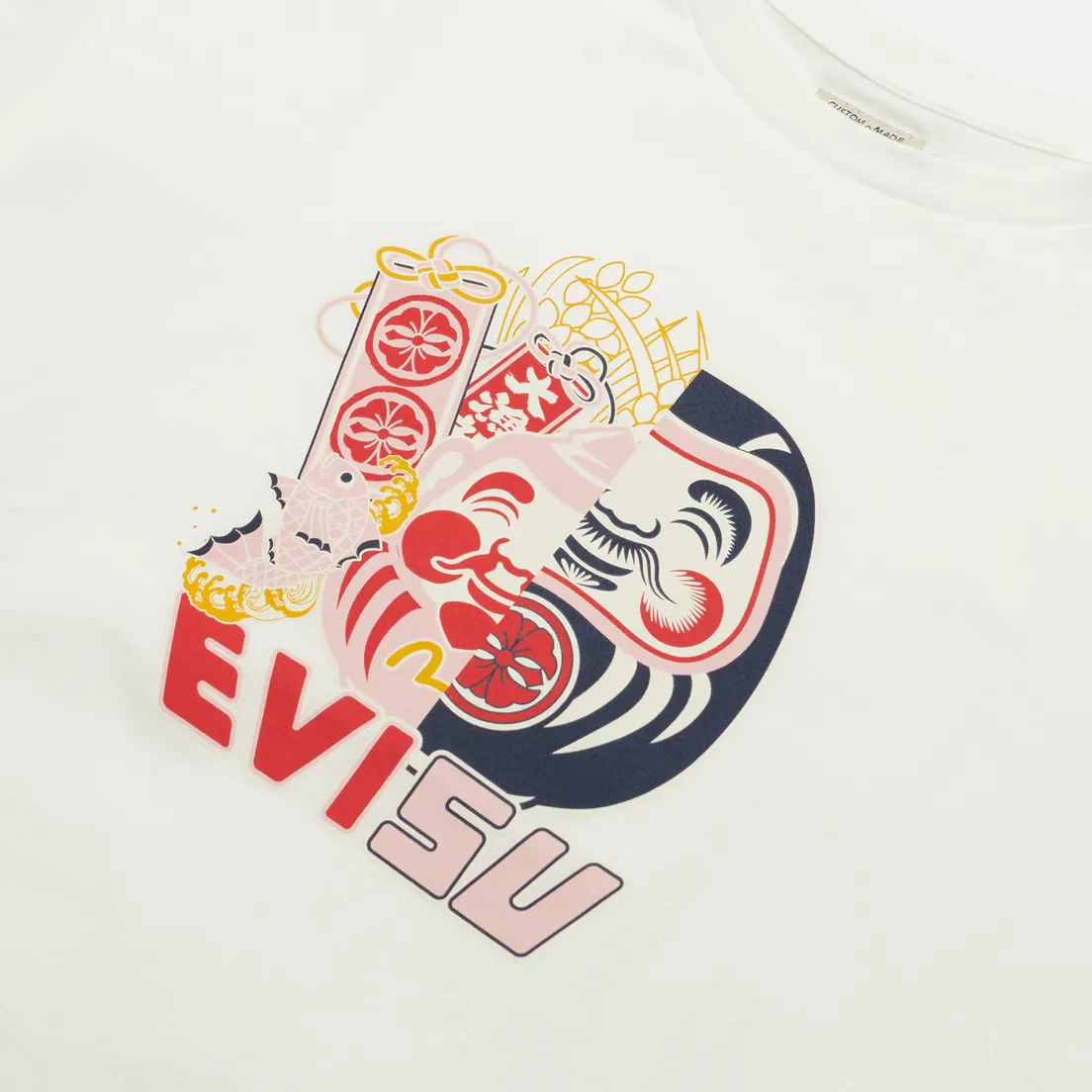 Evisu Женская футболка Double-Face Daruma Print