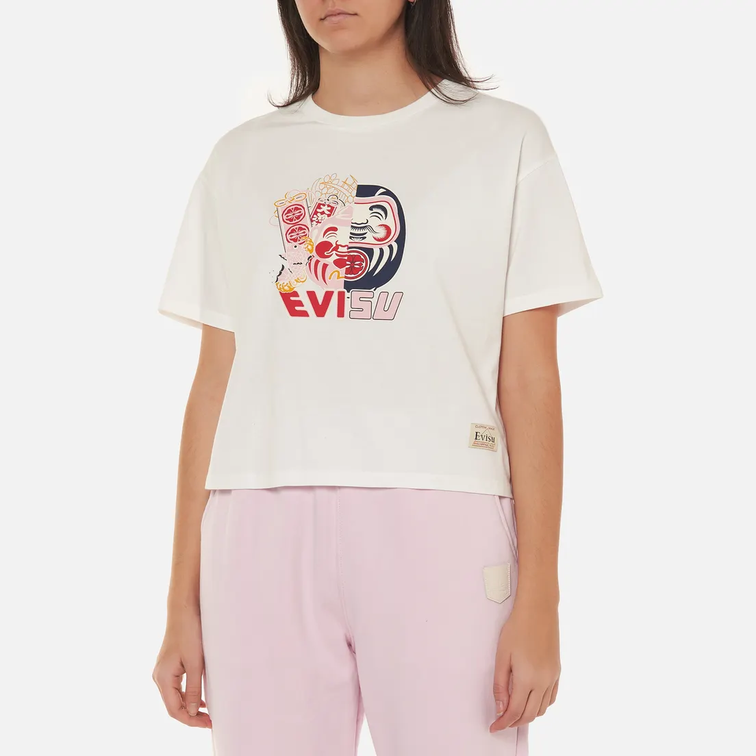 Evisu Женская футболка Double-Face Daruma Print