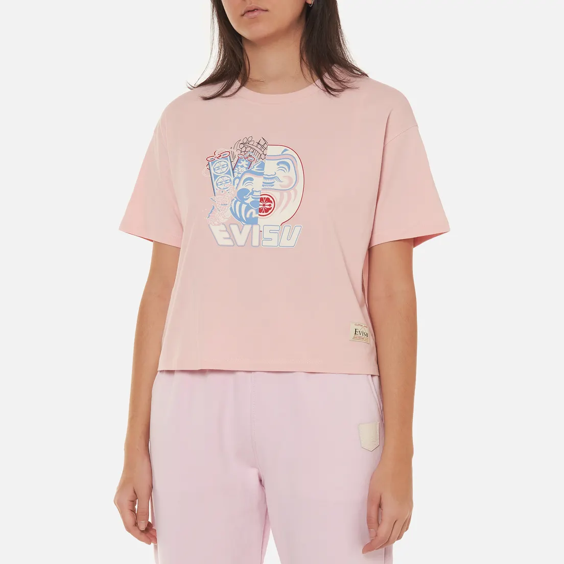 Evisu Женская футболка Double-Face Daruma Print