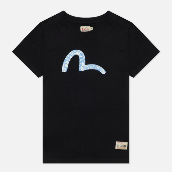 Женская футболка Evisu Pattern Seagull Print Black