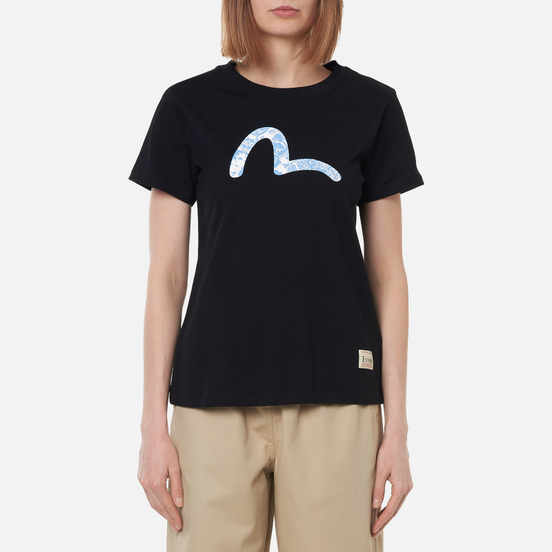 Женская футболка Evisu Pattern Seagull Print Black