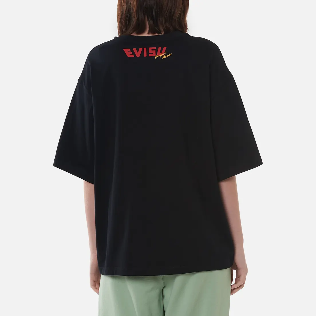 Evisu Женская футболка Evisu-Sake And Kamon Print Drop Shoulder