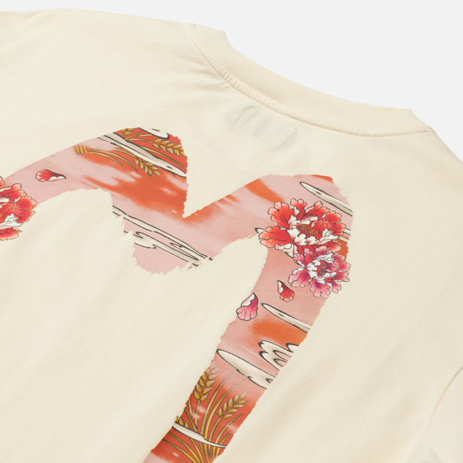 Женская футболка Evisu, цвет бежевый, размер S 2ESHTW2TS606BFCT-ECRU Peony & Nihonga All Over Print Daicock Boyfriend - фото 3