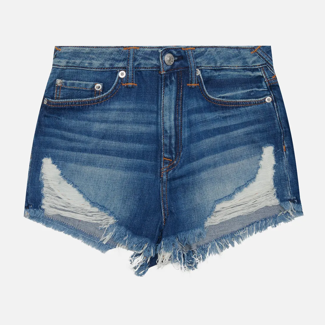 Evisu Женские шорты Daruma Plastisol Printed Daicock Denim