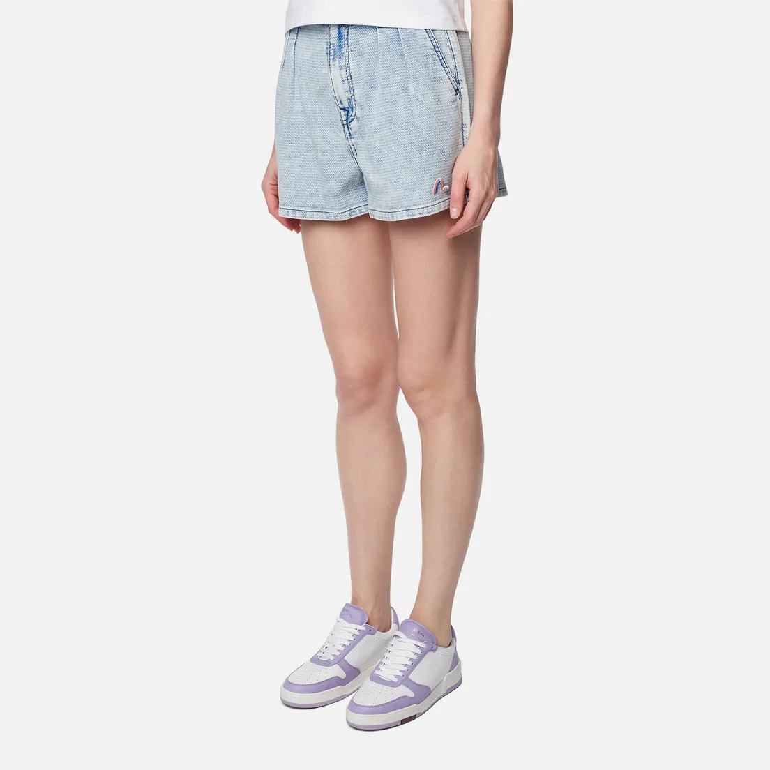 Evisu Женские шорты Embroidered Seagull Denim