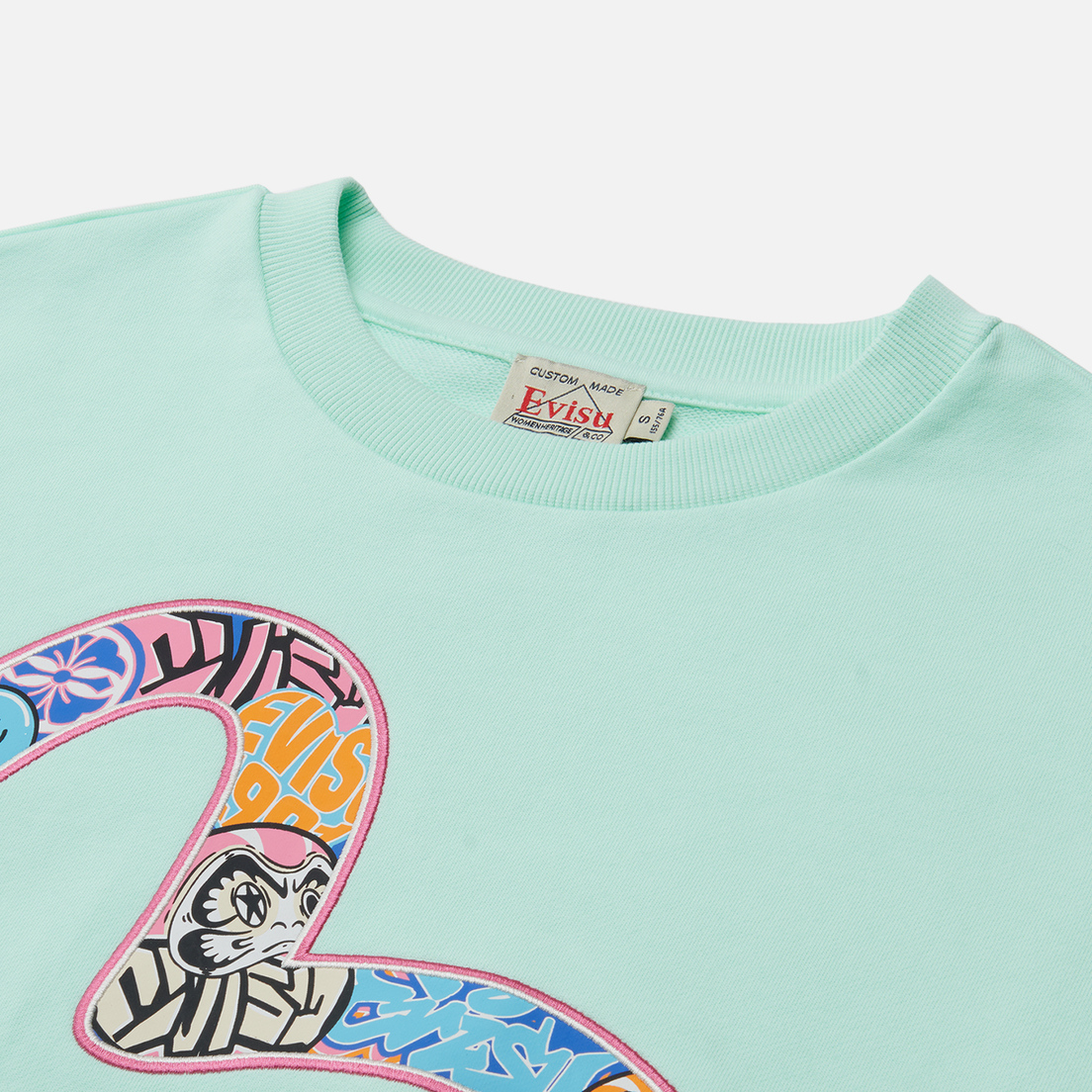 Evisu Женская толстовка Seagull Daruma Plastisol Print Cropped