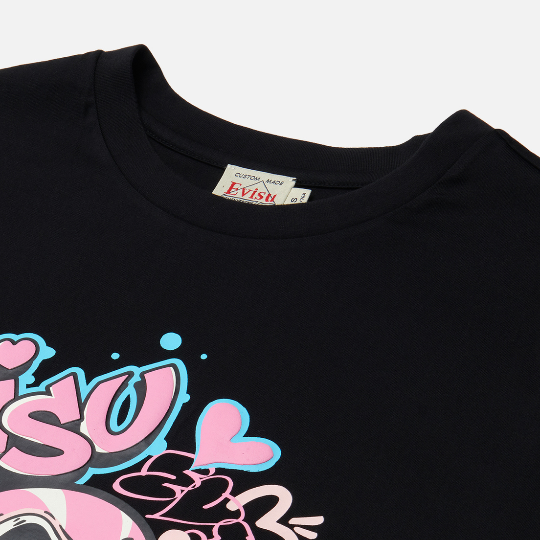 Evisu Женская футболка Graffiti Daruma Printed Boyfriend