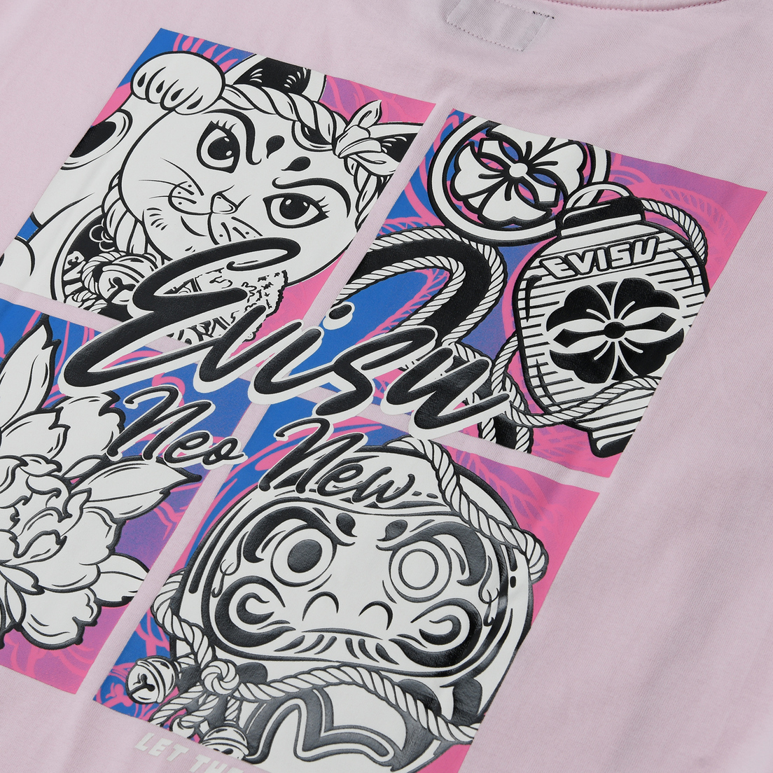 Evisu Женская футболка Daruma & Fortune Cat Printed