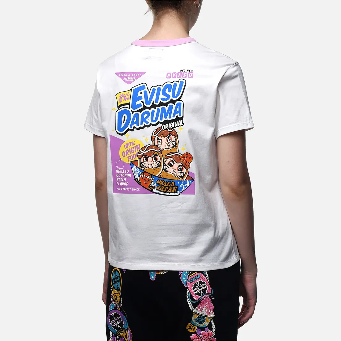 Evisu Женская футболка Daruma Octopus Dumplings Printed