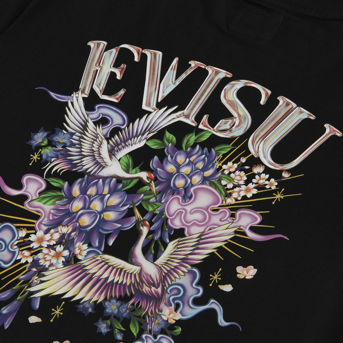 Evisu Женская футболка Printed Seagull Cranes Floral Regular