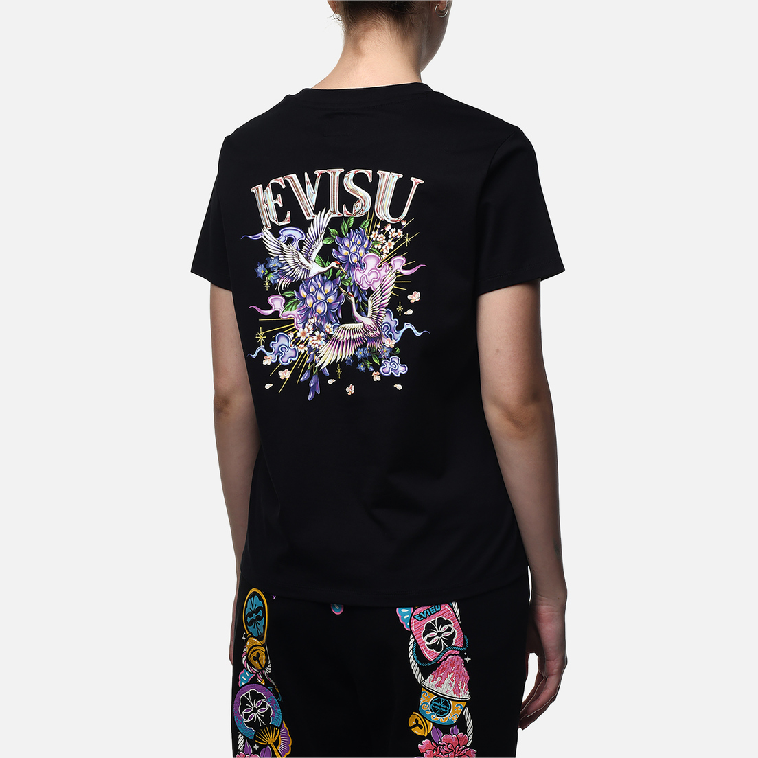 Evisu Женская футболка Printed Seagull Cranes Floral Regular