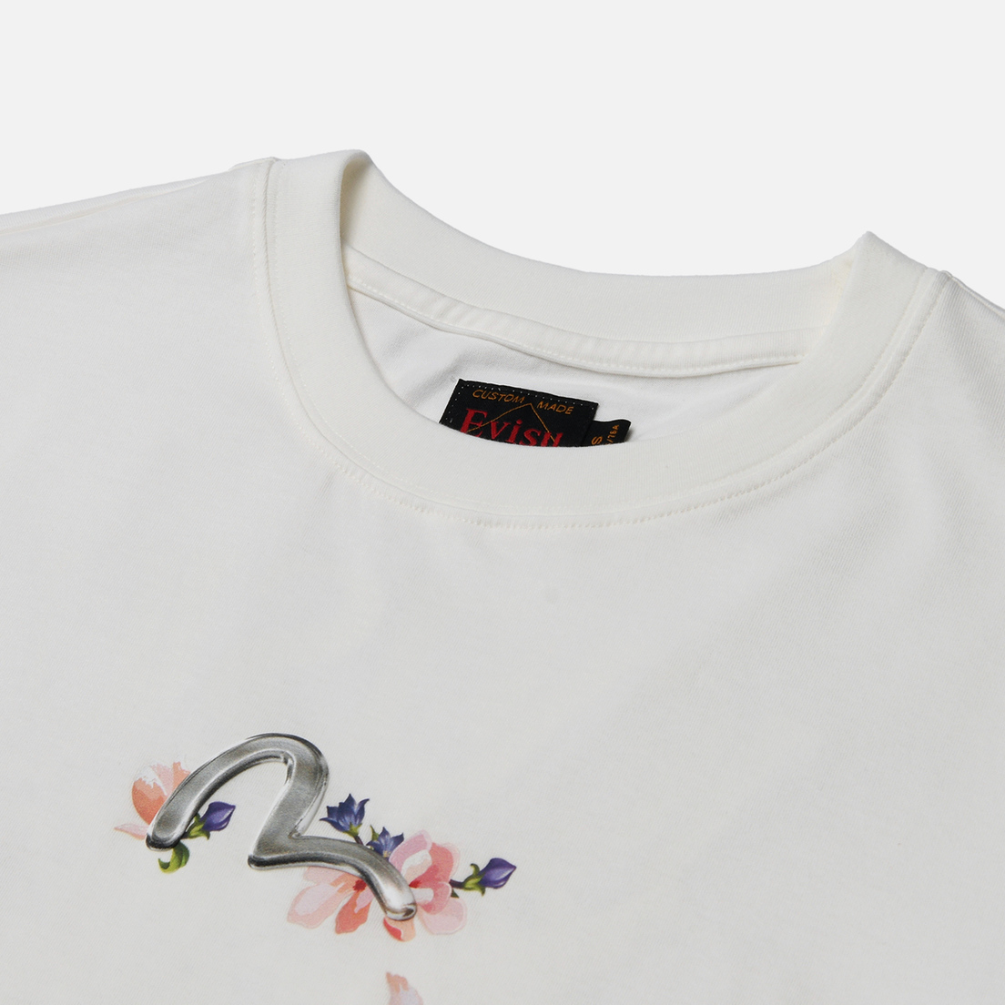 Evisu Женская футболка Printed Seagull Cranes Floral Regular