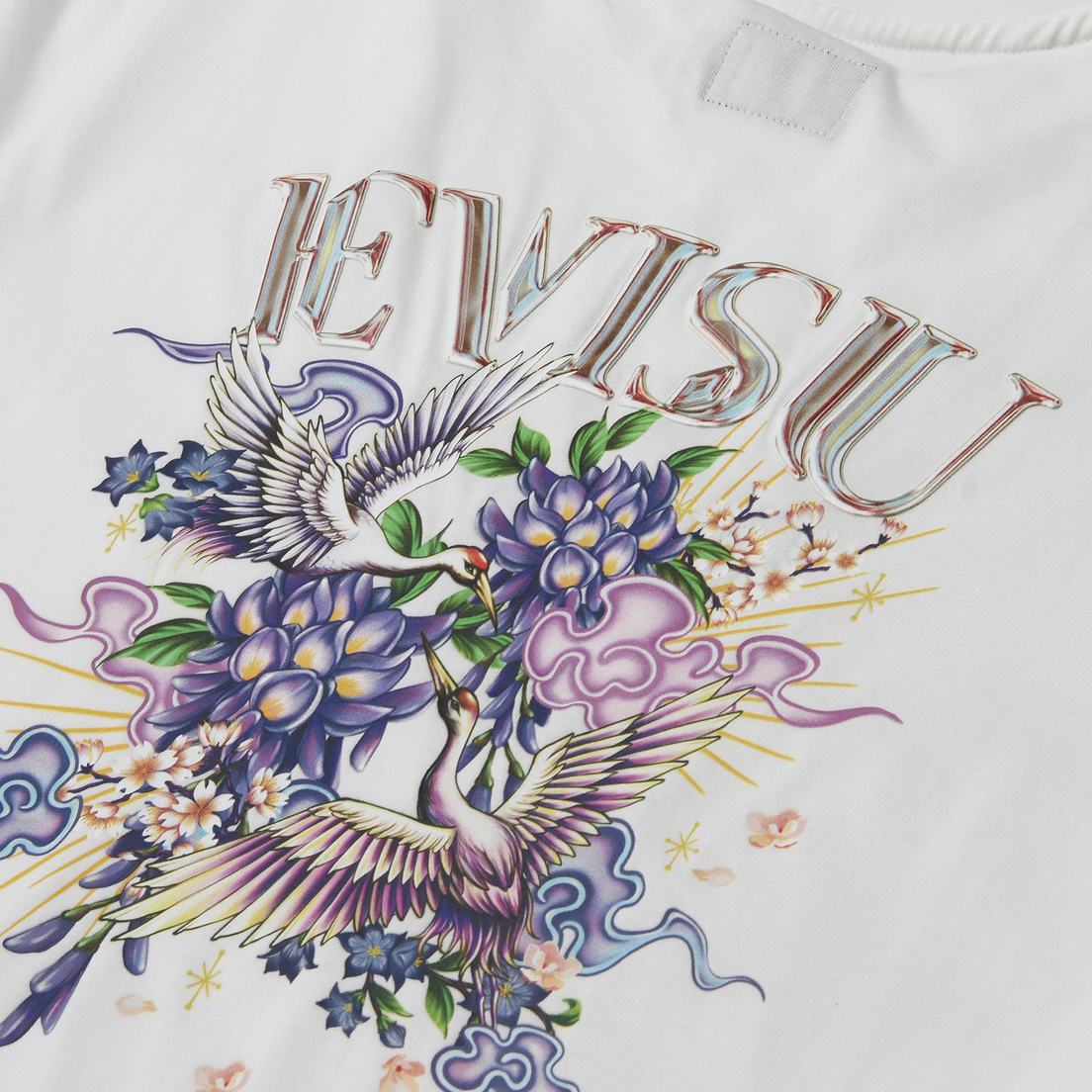 Evisu Женская футболка Printed Seagull Cranes Floral Regular