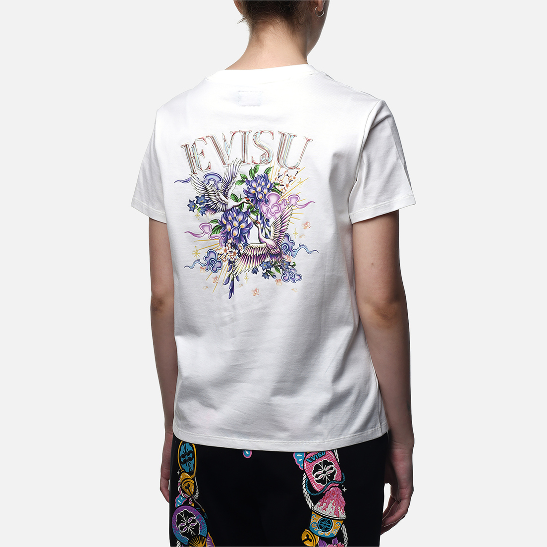 Evisu Женская футболка Printed Seagull Cranes Floral Regular