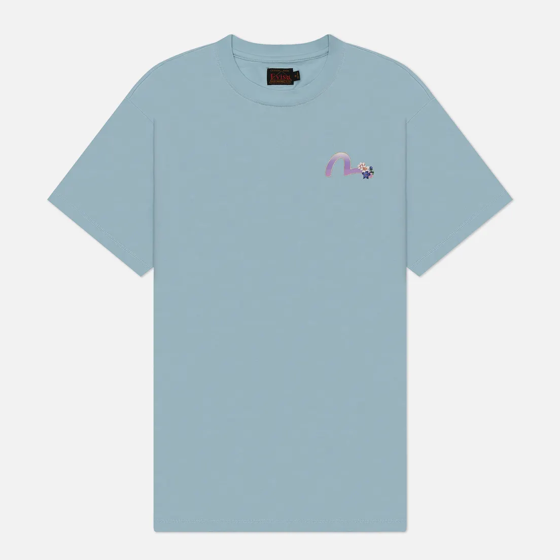 Evisu Женская футболка Printed Cranes Floral Daicock Seagull Boyfriend