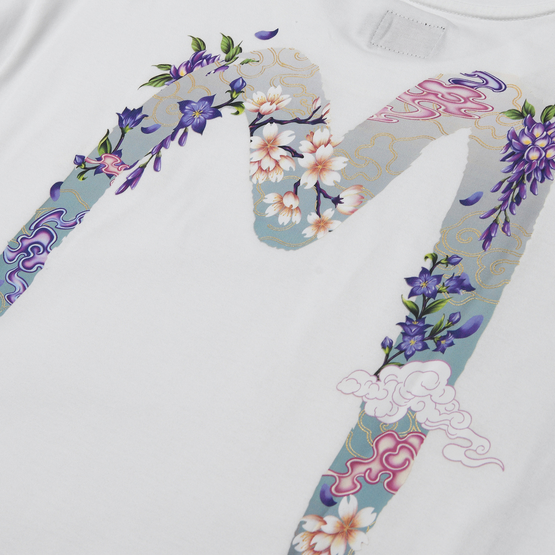 Evisu Женская футболка Printed Cranes Floral Daicock Seagull Boyfriend