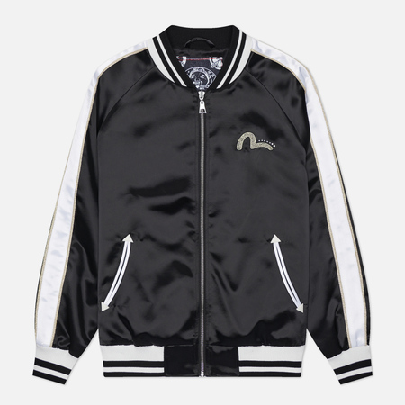 Женская куртка бомбер Evisu Hummingbird & Magnolia Flower Embroidery, цвет чёрный, размер M