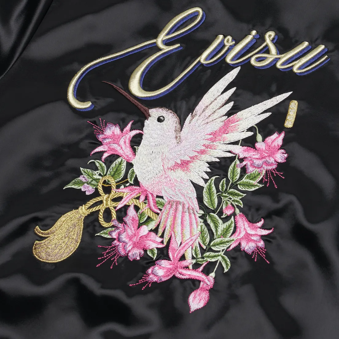 Evisu Женская куртка бомбер Hummingbird & Magnolia Flower Embroidery