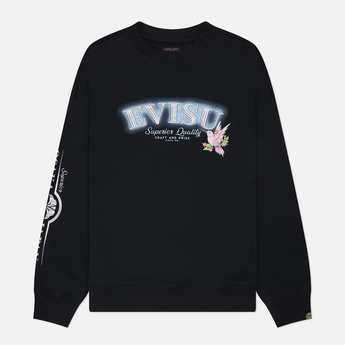 Evisu Женский лонгслив Logo Embroidery & Hummingbird Printed